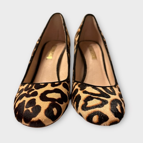LOUISE ET CIE Leopard Print Calf Hair Almond Toe Heels Size 6.5 - Picture 8 of 8